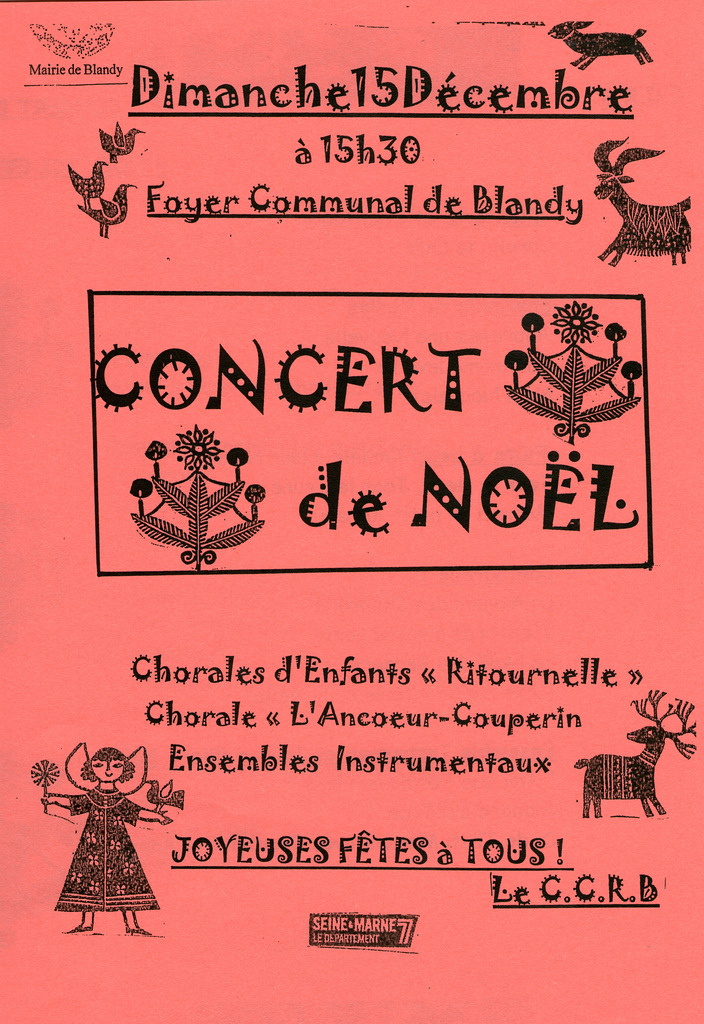 Concert à Blandy-les-Tours 15 décembre 2013