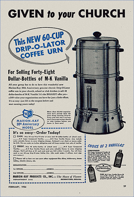 Marion-Kay/Drip-O-Later Coffeemaker Ad, 1954