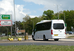 Gazelle Coach Services CA19 VWH on the A11 at Fiveways, Barton Mills - 7 May 2022 (P1110449)