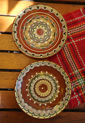 Traditional 'peacock pattern' plates