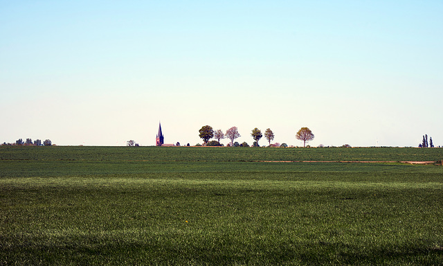 view to Scherpenseel (D) from Rimburg (NL)