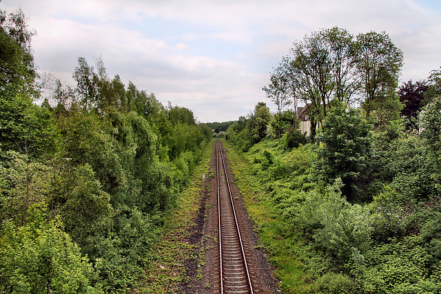 Emschertalbahn von der Brücke Bövinghauser Straße aus (Dortmund-Bövinghausen) / 20.05.2023