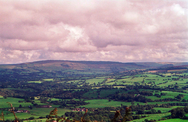 Looking eastward from The Cloud towards The Roaches (Scan from 1999)