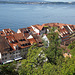 Meersburger Unterstadt, mit Blick über den Bodensee nach Konstanz