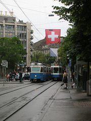 DSCN2215 VBZ (Zürich) trams in Bahnhofstrasse - 16 Jun 2008