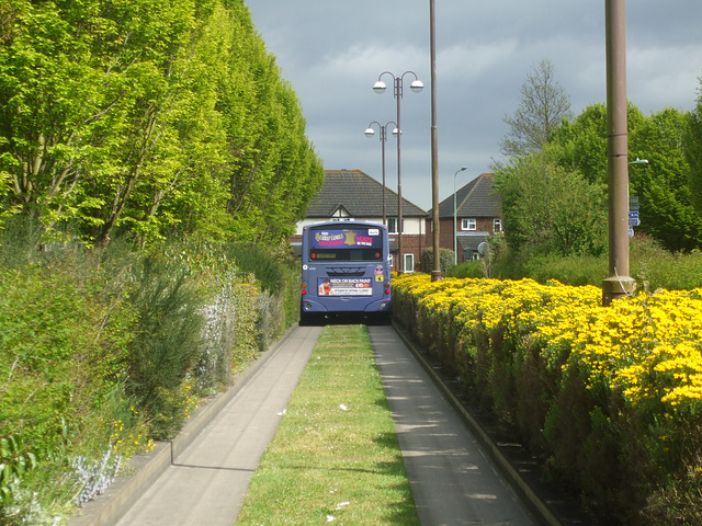 DSCF6953 First Eastern Counties Buses 69008 (AU05 DMV) on the Kesgrave Busway - 22 Apr 2017