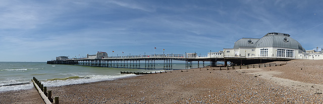 Worthing Pier from the east panorama 16 05 2019