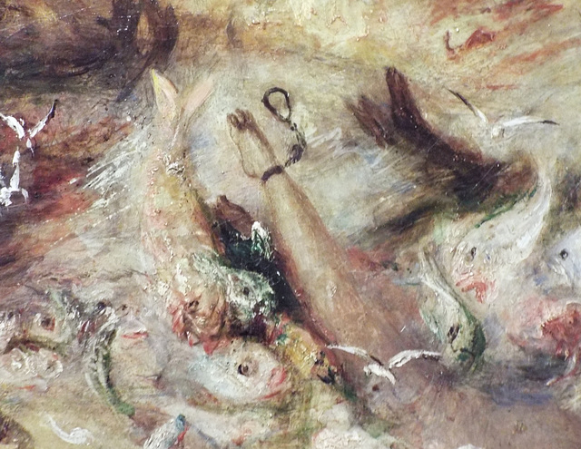 Detail of Slave Ship by Turner in the Boston Museum of Fine Arts, January 2018