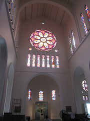 Stained glass windows.