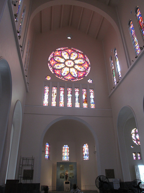 Stained glass windows.