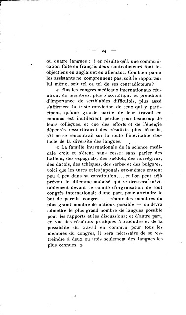 Corret - Utilité et possibilité d’une langue auxiliaire internationale en médecine