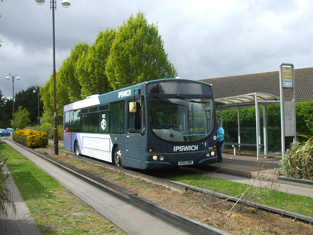 DSCF6951 First Eastern Counties Buses 69008 (AU05 DMV) on the Kesgrave Busway - 22 Apr 2017