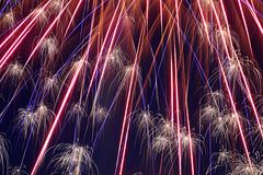 Closeup of the fireworks