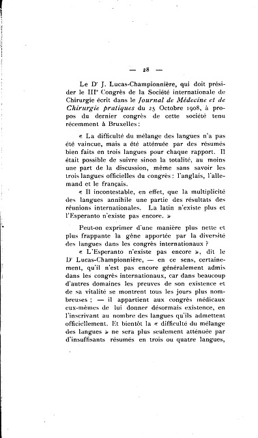 Corret - Utilité et possibilité d’une langue auxiliaire internationale en médecine