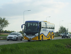 Johnsons Coach and Bus Travel YN17 OMT on the A11 at Barton Mills - 4 May 2018 (DSCF1544)