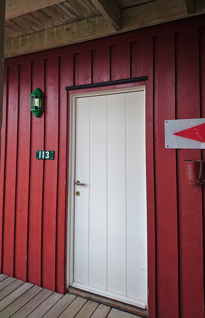 Unsere Zimmertür im Scandic-Hotel in Honningsvåg