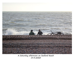 Having a breather on Seaford beach 14 3 2020