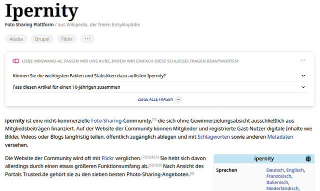 Wikipedia Artikel über Ipernity 01 vom 2023-11-14 23-04-50