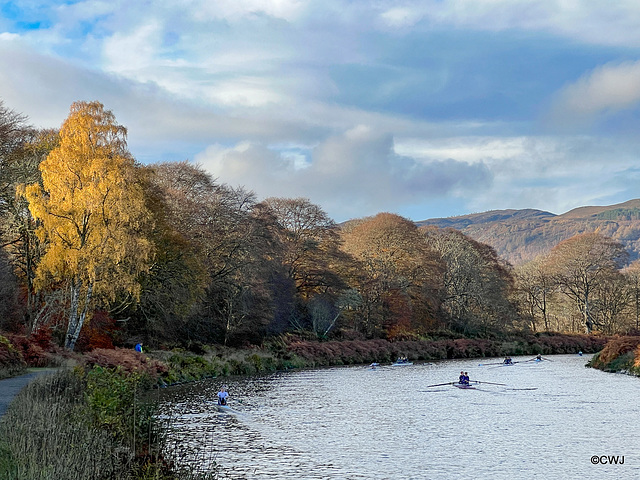 Rowers on the Caledonian Canal for the November Meet