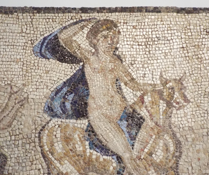 Detail of The Rape of Europa Mosaic in the Archaeological Museum of Madrid, October 2022