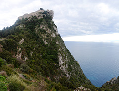Greece, Kerkyra (Corfu), The Cliff of Angelocastro with the Fortress on the Top