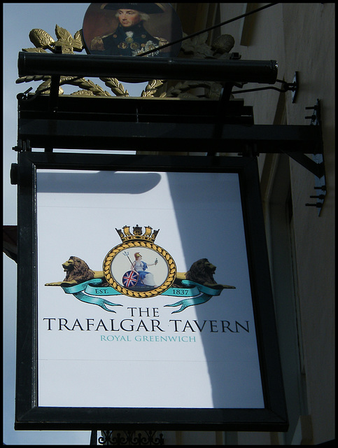 Trafalgar Tavern pub sign