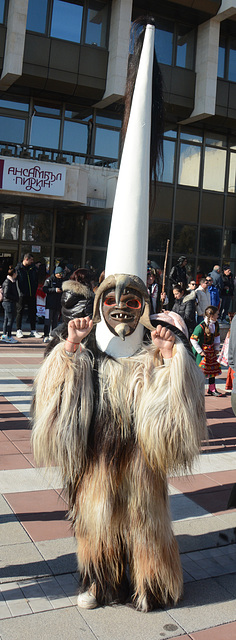 Bulgaria, Blagoevgrad, Participant of the Carnival "Procession of the Kukers" in the Complete Suit with Mask Bulgaria, Blagoevgrad, Participant of the Carnival "Procession of the Kukers" in the Complete Suit with Mask