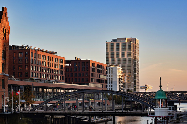 Blick auf die Busanbrücke und den Magdeburger Hafen - Hamburg