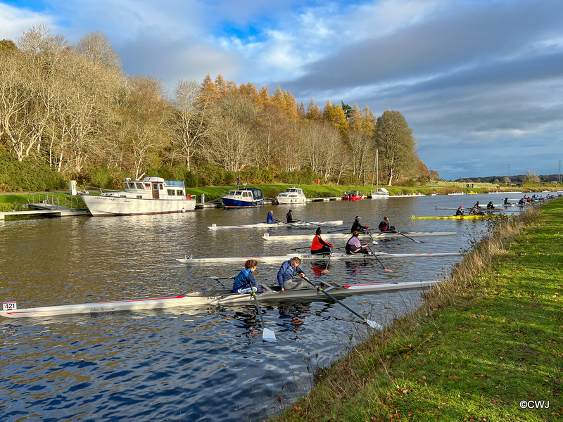 Rowers on the Caledonian Canal for the November Meet