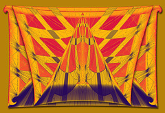 Yellow purple & orange drapes