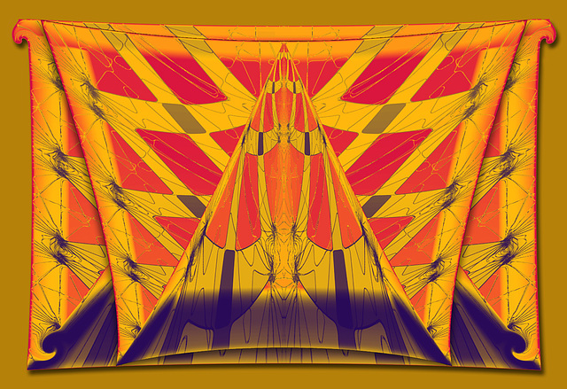 Yellow purple & orange drapes