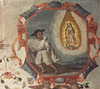 Detail of the Virgin of Guadalupe by Berrueco in the Virginia Museum of Fine Arts, June 2018