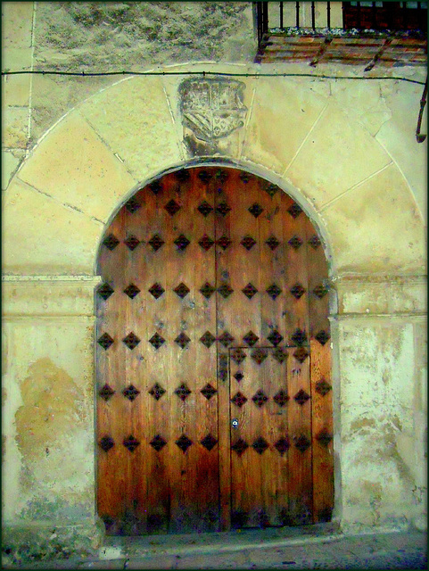 Ancient door. Night shot.