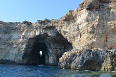 Malta, Natural Tunnel in the Rocks of Comino