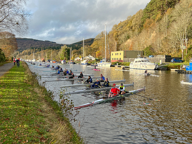 Rowers on the Caledonian Canal for the November Meet