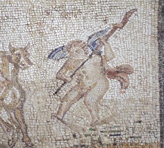 Detail of The Rape of Europa Mosaic in the Archaeological Museum of Madrid, October 2022