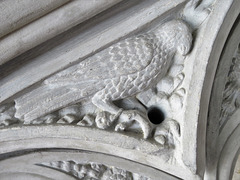 sible hedingham church, essex hawk on late c14 hawkwood memorial, (10)