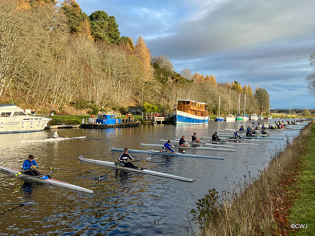 Rowers on the Caledonian Canal for the November Meet