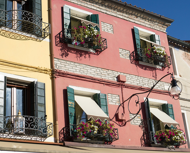 Flower boxes and lanterns