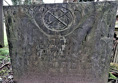 sandiacre church, derbs ; c18 slate tombstone of john taft +1761