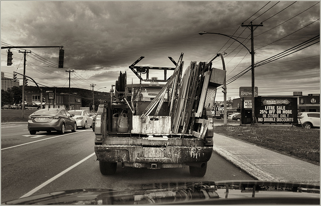 Line-painting truck's arse