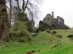 okehampton castle, devon from the n.w. (1)