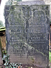 sandiacre church, derbs; c18 slate tombstone of catherine and john taft +1769
