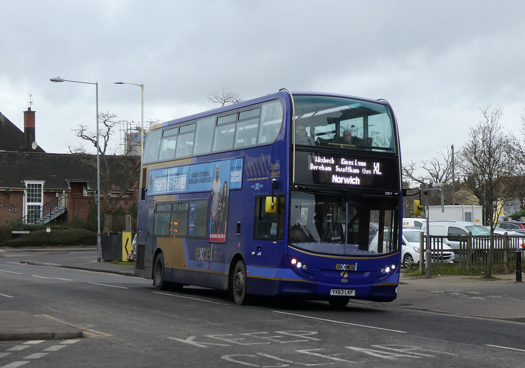 First Eastern Counties 33817 (YX63 LKF) at Peterborough - 18 Feb 2019 (P1000292)