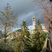 Italy, Assisi, Bell Tower of Basilica di Santa Chiara