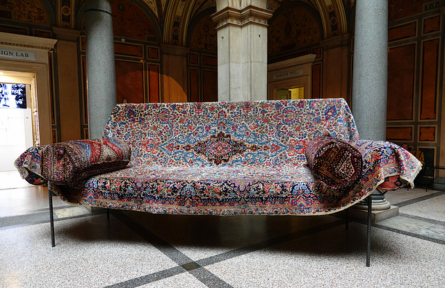 Huge oriental carpet sofa