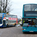 Stagecoach (Cambus) 19614 (AE10 BYD) and Miller Brothers Y853 GCD in Newmarket - 1 Feb 2019 (P1000085)