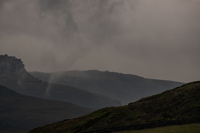 The clouds lifting from Shelf Stones ( Bleaklow)