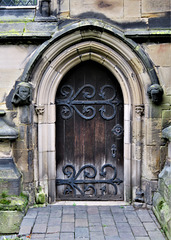 sandiacre church, derbs ; c14 chancel, priest's door