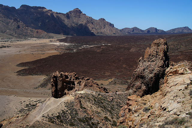 Bergsteiger in den Weiten der Cañadas del Teide